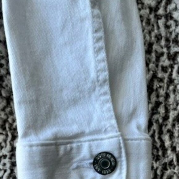 LOFT White Short Waisted Button Front Denim Jacket - Picture 6 of 11
